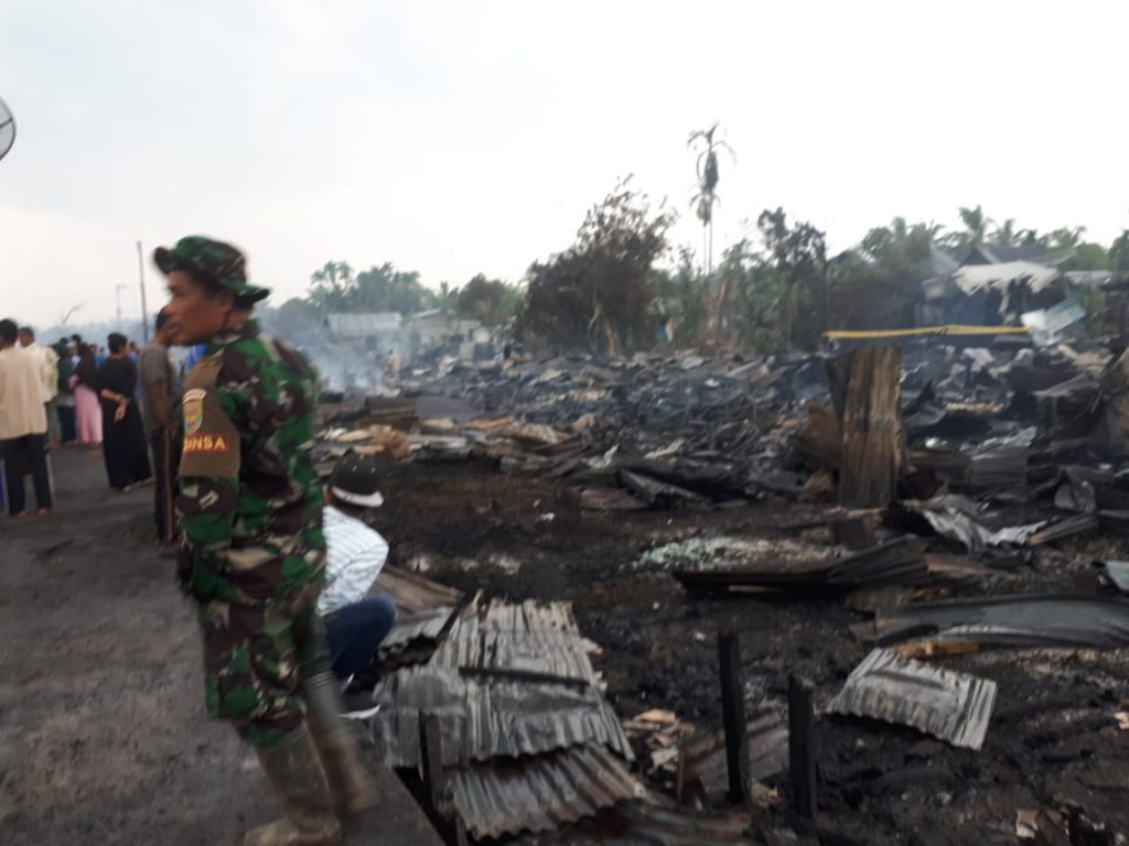 62 Rumah Penduduk di Dua Dusun Kabupaten Tanjab Timur Hangus Dilalap Api