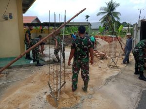 Warga dan TNI Gotong-Royong Bangun Masjid
