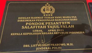 Resmikan Ponpes Tajul Falah Banten, Kapolri: Silahturahmi dengan Ulama Jangan Pernah Putus
