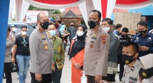 Kapolda Jambi Didampingi Kapolres Bungo Tinjau Vaksinasi Massal di STKIP Muhammadiyah