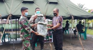 Jajaran Polres Tebo, Tetap Konsisten Membantu TNI AD Selesaikan Program TMMD ke-112