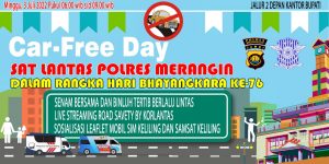 Meriahkan HUT Bhayangkara ke 76, Polres Merangin Gelar Car Free Day dan Penyuluhan Lalin