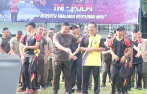 Jalin Sinergitas TNI-Polri, Kapolda Jambi dan Danrem Olahraga Bareng 
